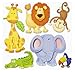 Produktbild Stickerkoenig Wandtattoo 3D Sticker Wandsticker Kinderzimmer - niedliche Tiere Afrikas Löwe, Elefant uvm.- Deko auch für Fenster, Schränke, Türen etc auf Bogen