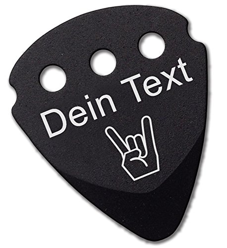 Plektrum | persönlicher Gravur von Text Namen und Symbolen | Dunlop Teckpick Aluminium Schwarz | Geschenk für Musiker und Gitarristen