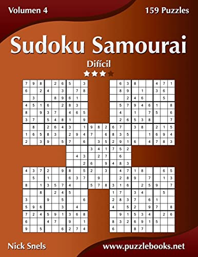 Sudoku Samurai - Difícil - Volumen 4 - 159 Puzzles (Spanish Edition)