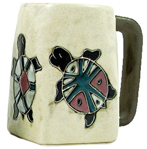 One (1) MARA STONEWARE COLLECTION - 12 Oz Coffee Cup Collectible Square Bottom Dinner Mug - Desert Turtle Design
