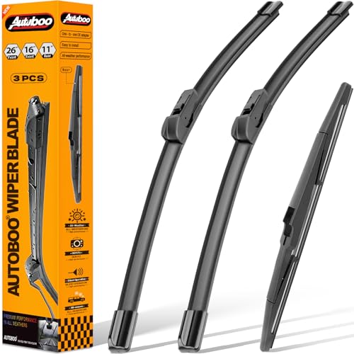 AUTOBOO 26+16 Windshield Wipers with 11 Rear Wiper Blade Replacement for Chevy Trax 2024 2025 2026-Original Factory Quality (Pack of 3)