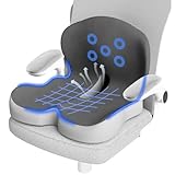 Office Chair Cushion with Lumbar Support Pillow Memory Foam Seat Cushions Ergonomic Dual Layer Integrated Back Pillow for Sciatica Pain Relief for Office Gaming Chair