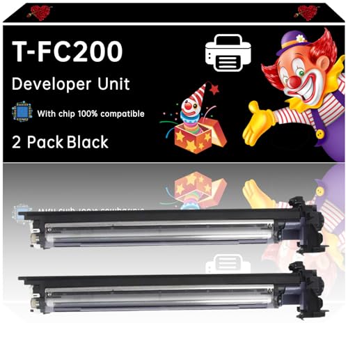 T-FC200 Developer Unit Compatible with Toshiba E Studio 2000AC 2500AC Printers, Enhanced Durability, Ideal for High-Volume Printing (2 Pack Black)