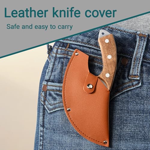 CHASONGHUI Meat Cleaver Chef Knife Kitchen Cooking Boning Knife Tomato Fruit Fish Knife High Chromium Steel with Wingwood Handle (Grey) - Image 7