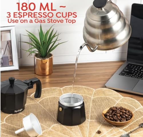 Image of Sipologie Roma Moka Pot, Black 180 ml, Customised - Respect The Chemistry