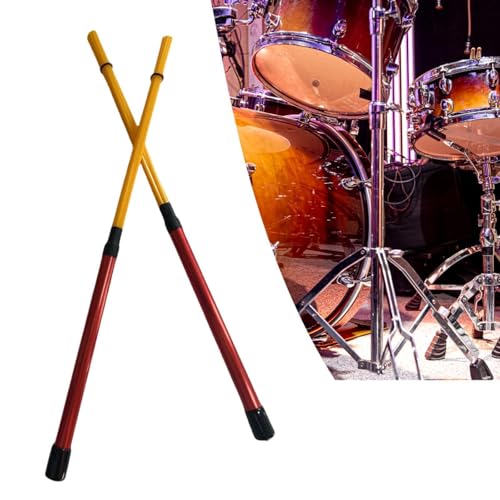 Baquetas de batería para jazz de 15.75 pulgadas rojo y amarillo miniatura 4