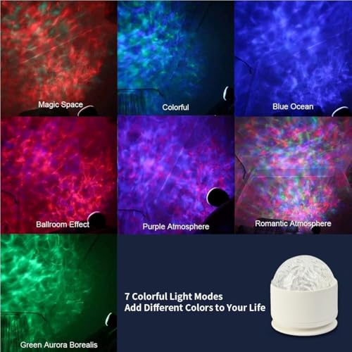 Calming Sensory Lights, Sensory Toys for Kids with Autism, Ocean Light Projector with 7 Color Patterns, Light Projects Water Ripple Effects onto Walls and Ceilings, Autism Toy, for Children and Adults - Image 7