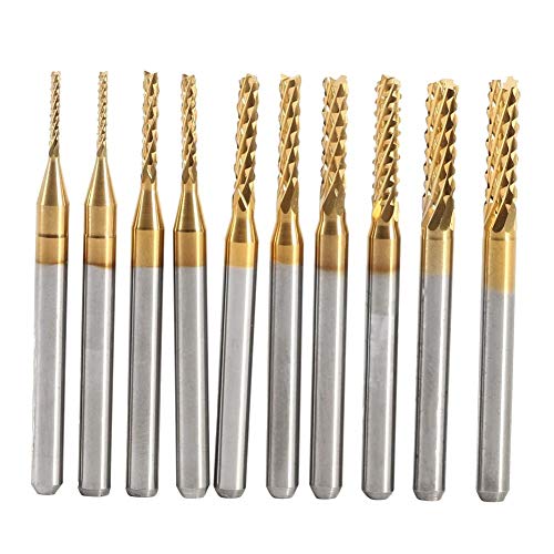 KSTE 1mm fräser, 2 Stück x 5 Größen Schaftfräser, Fräser Schneidespitzen Frässtifte Werkzeugdurchmesser 1MM 1,5 mm 2MM 2.5MM 3MM Parts Kit Cover