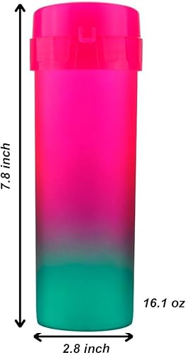 Miniatura 2 de GRUPO MIRANDINHA Botella de agua reutilizable Simply Modern para la escuela, transparente, para la escuela, 16.1 fl oz, 16.1 fl oz (rojo)