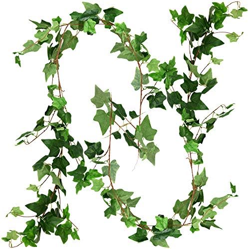 FiveSeasonStuff 2 Blue Artificial Flower Garlands, Silk Rose Vine Leaves Hanging Plant Foliage for Home Wedding Garden Trellis Gazebo Party Wall Decoration 4.4 metres (14.4 feet)