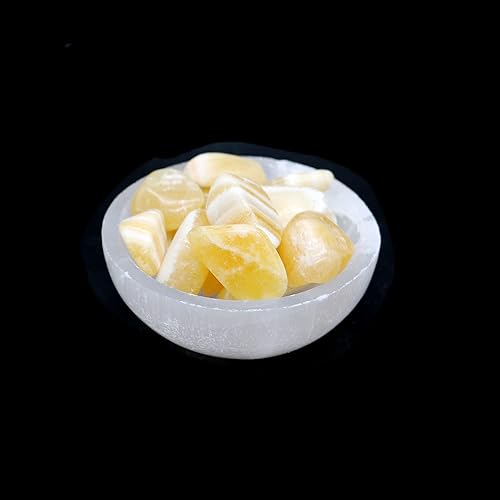 Miniatura 7 de Soul Sticks Cuenco de selenita de 3 pulgadas relleno de piedra semicristal y curativa de selenita pura, cuenco decorativo de carga de cristal de