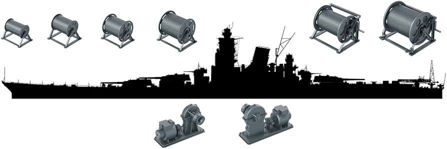 Amazon | バンカースタジオ 1/350 日本海軍 絡車・巻上げ機 7