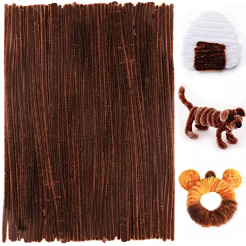 Praisebank Brown Pipe Cleaners for Crafts 200pcs Chenille Stems for DIY Projecets Arts & Crafts Supplies for Festival Party Decorations