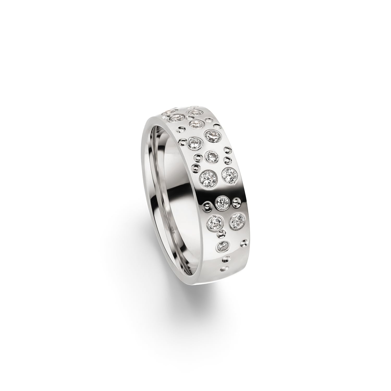 Kolibri Rings Eheringe Set Silber 925 15 Zirkonia Steine - Gravur und Etui