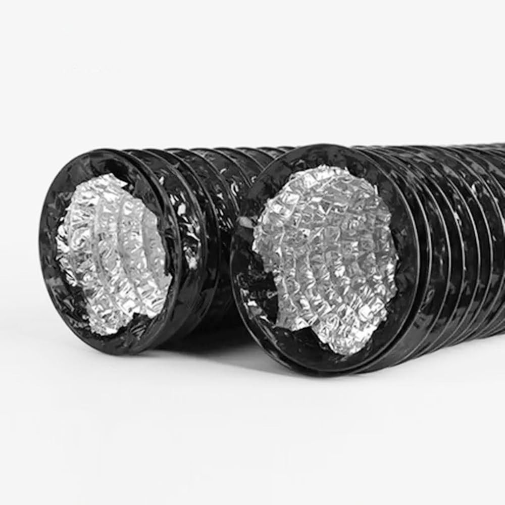 Abluftschlauch, Schwarz, Verdicktes Flexibles Abluftrohr, Durchmesser 15 cm, PVC-Aluminium, Belüftungssystem, Ventilatorschlauch, Küchen- Und Badezimmerzubehör, 1 Stück(Dia.150mm x 3m)