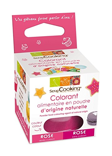 Scrapcooking Colorant en Poudre d'Origine Naturelle Rose Foncé 10 g - Lot de 3