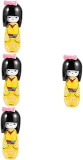Housoutil 4 Pçs Decoração Japonesa Para Decoração De Estátua De Casa Decoração De Madeira Estátua De Boneca Japonesa Quimonos Peças Centrais De Bonecas Quimonos Japoneses Matryoshka