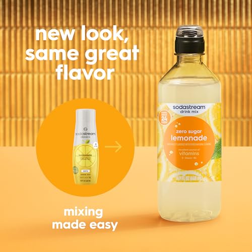 Image of Sodastream Zero Lemonade Drink Mix, New Pour Bottle 14.9 Fl Oz (Pack of 4)