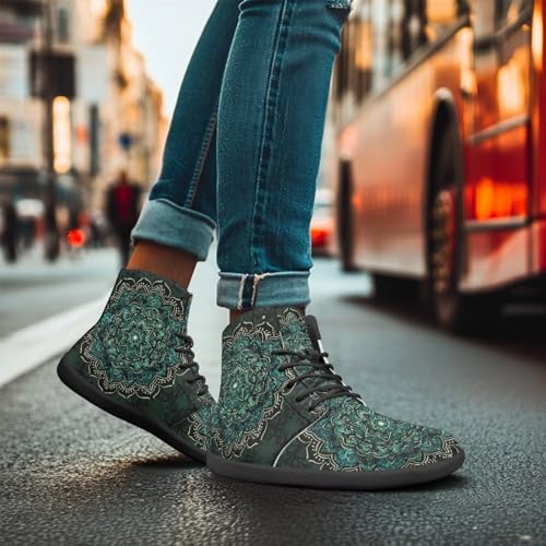 Image of Binienty Zero Drop Sole Barefoot Men's Women's PU Leather Flat Minimalist Barefoot Sneakers Athletic Shoes Waterproof