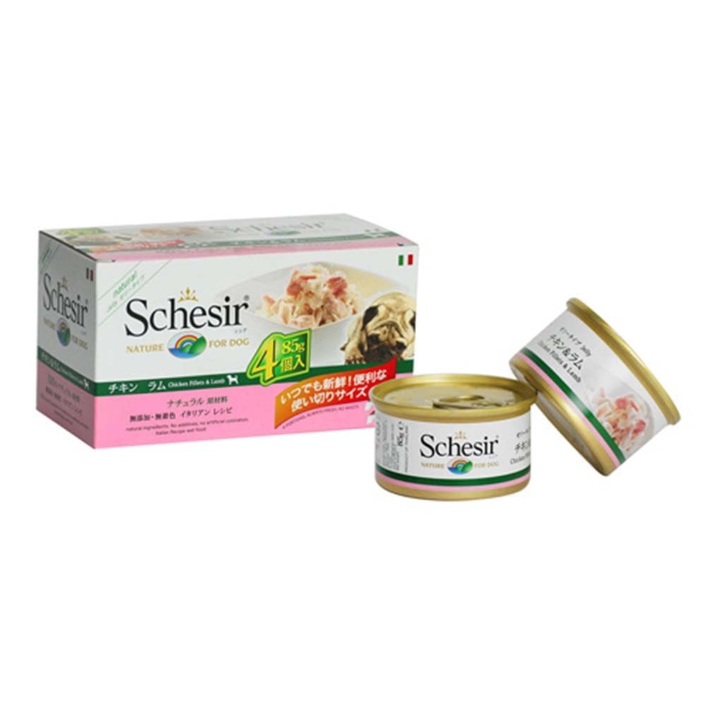SchesirDog Multi Pack Chicken Fillets With Lamb,Wet Food In Jelly For Dogs 4X85G