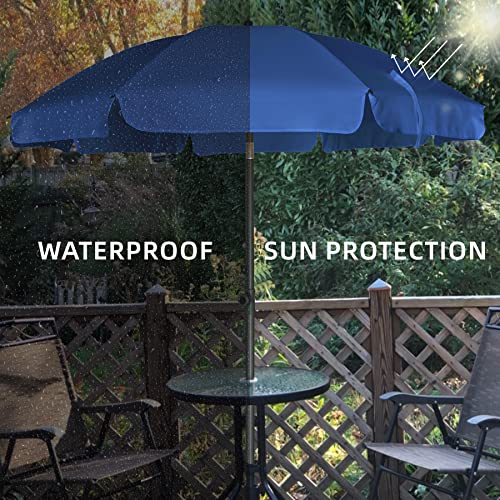 AMMSUN 6.5 ft Patio Umbrella, Small Table Umbrella with Push Button Tilt, UV 50+ Protection, Small Patio Parasols for Garden, Balcony and Backyard, Navy Blue image 2