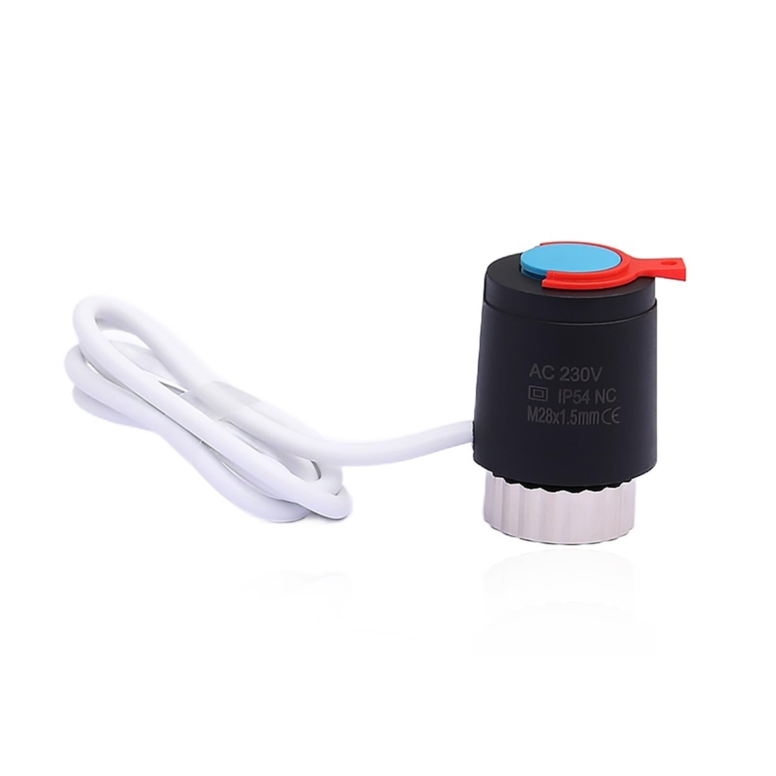 HWEIH 1/5 Pieces 230V Normally Closed NC M28*1.5mm Electric Thermal Actuator for Underfloor Heating Thermostatic Radiator Valve(1 Piece-Black)