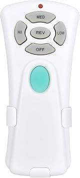 Ceiling Fan Remote Control CHQ7080T UC7080T with Reverse, 3 Speed, Up/Dn Light Dimmer, Replacement for Hampton Bay, Harbor Breeze Ceiling Fan - Only Remote