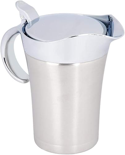Miniatura 7 de Olla térmica de acero inoxidable 304 de 15.2 fl oz25.4 fl oz, olla de salsa aislada de doble pared con tapa, cubeta para servir con boquilla