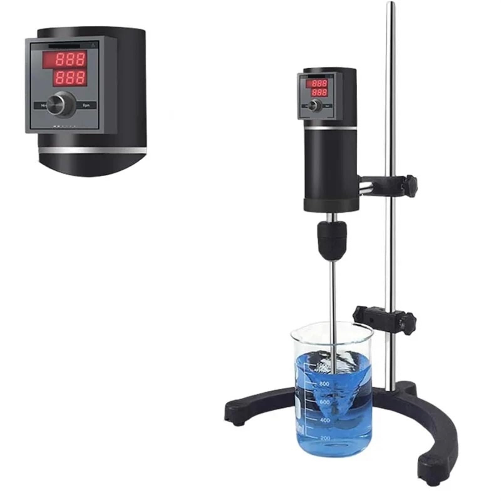 Magnetic Stirrer, Mechanical Electric Mixer Liquid Mixer Lab Electric Stirrer Digital Display Overhead Stirrer Lab Equipment,for Lab and Homebrew(OS-400Pro Kit)