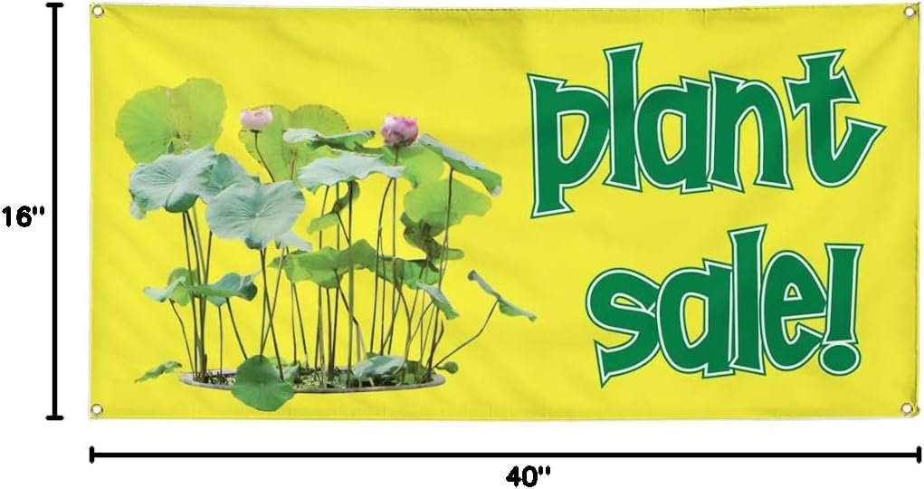 Vinyl Banner Multiple Sizes Plant Sale ! Outdoor Advertising Printing Business Outdoor Weatherproof Industrial Yard Signs 4 Grommets 16x40Inches