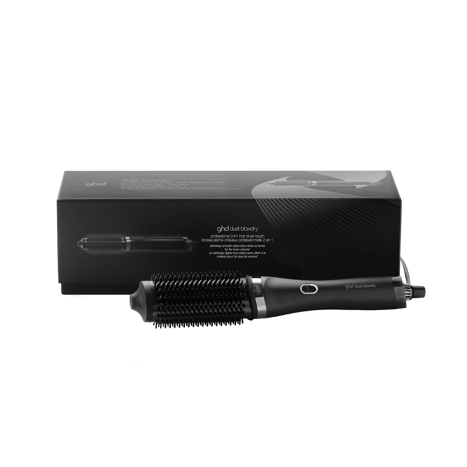 ghd Duet Blowdry, Spazzola Asciugacapelli Lisciante, Capelli più Lucenti fino a 24H, Da Bagnato ad Asciutto Senza Danni da Calore, Piega 3x più Voluminosa, Per Tutti i Tipi di Capelli, Nero | Da Bagnato ad Asciutto Senza Danni da Calore, Piega 3x più Volu