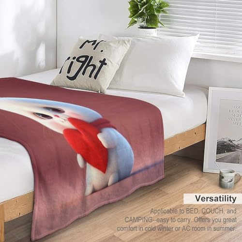 Couverture polaire lapin en flannel super douce et légère de 140×180cm