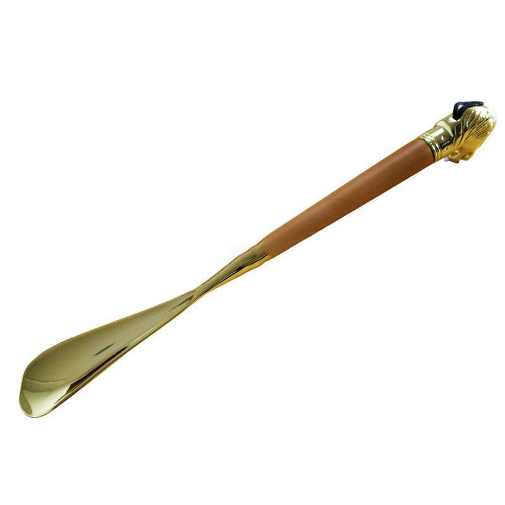 Unisex-Schuhlöffel aus Metall, Schuhlöffel aus Holz, Schuhe ziehen ohne Bücken (38 cm), tragbarer Schuh-Hula (Farbe: Mehrfarbig, Größe: 38 cm) (Mehrfarbig)