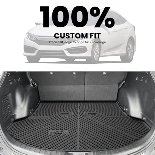 Image of LASFIT Cargo Trunk Mat for Toyota RAV4 2013-2018 (Include Hybrid) | 100% TPE All Weather Custom Fit Waterproof RAV 4 Cargo Liner Automotive Accessories, Lifespan 5 Years+, Black