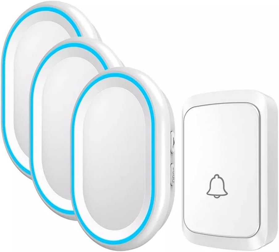 Bell 58 Chimes 300M Remote Smart LED Doorbell Battery 1 2 Button 1 2 3 Receiver (Color : B, Size : One Size)