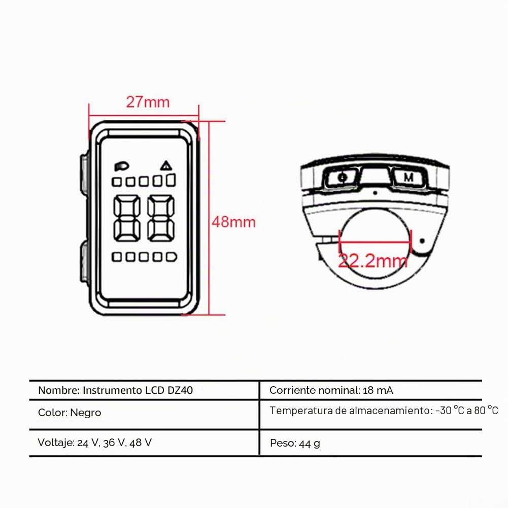 Bicicleta eléctrica inteligente DZ40 Pantalla Ebike Pantalla impermeable E Bike Compita para Bafang BBS01, BBS02,