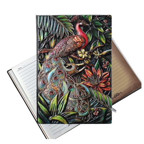 Journal en cuir de paon antique, carnet rétro A5 pour vos notes et croquis quotidiens