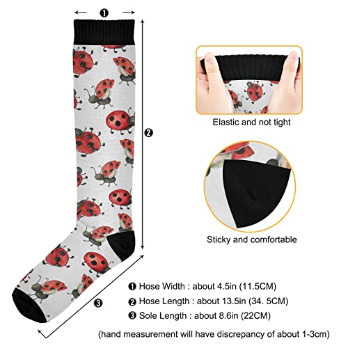 Wusikd Ladybugs Compression Socks for Women and Men Circulation Watercolor Long Socks for Athletic Running 13