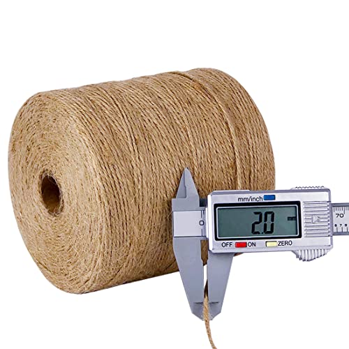 Image of PerkHomy Natural Jute Twine 1800 Feet Long Twine String for Crafts Gift Wrapping Packing Gardening Crochet Knitting Macrame Decor (1800 FT * 2mm (3Ply))