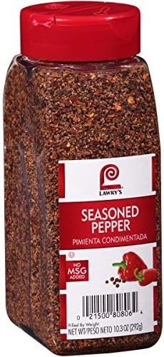 Lawry's Seasoned Pepper, 10.3 oz - One 10.3 Ounce Container of Seasoned All Pepper for a Well-Rounded Flavor of Black Pepper, Sweet Red Bell Peppers, and Spices