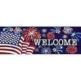 CUSTOM DECOR, INC. Fireworks & Flag - Signature Sign - 5 inch x 15 inch PVC Sign Licensed, Trademarked, Copyright by CDI. Made in The USA