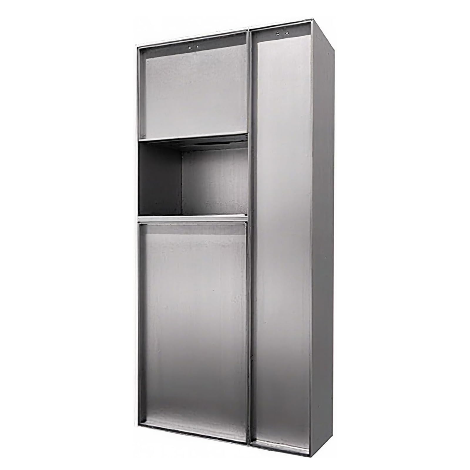 Nicho de baño empotrado de acero inoxidable 304 con portarrollos oculto y cubo de basura B 8