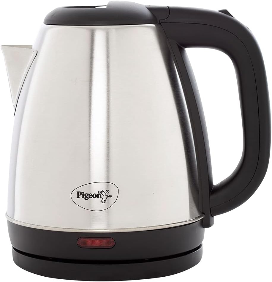 Pigeon Amaze Plus Electric Kettle 1.5 L, 1300 Watt, Stainless Steel Body with Auto Shut-off Feature Used for Boiling Water - (Silver)