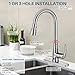 Motion Sensor Kitchen Faucet with Sprayer - Brushed Nickel No Touch Touchless Faucets Stainless Steel Single Handle Spot Resist by BOHARERS
