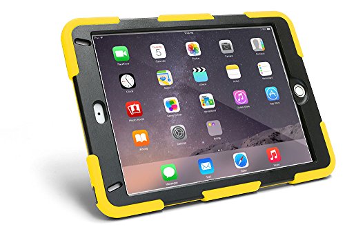New iPad 6th Generation (2018) Case [Yellow] with Screen Protector and Kickstand for Kids, Works with 5th Gen (2017) 9.7 inch Model