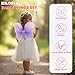 kilofly 6 Sets Angel Butterfly Wings Fairy Wands Princess Dress Up Costume