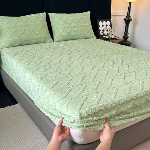 JIANINGHOME Sábanas de franela de 160 x 200 pulgadas, sábana bajera de franela para cama individual, doble, superking