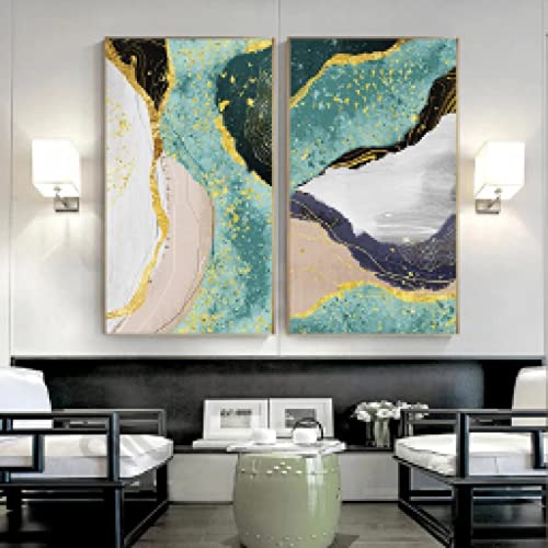 Poster doré vert et gris marbre art mural en toile 70x100cm