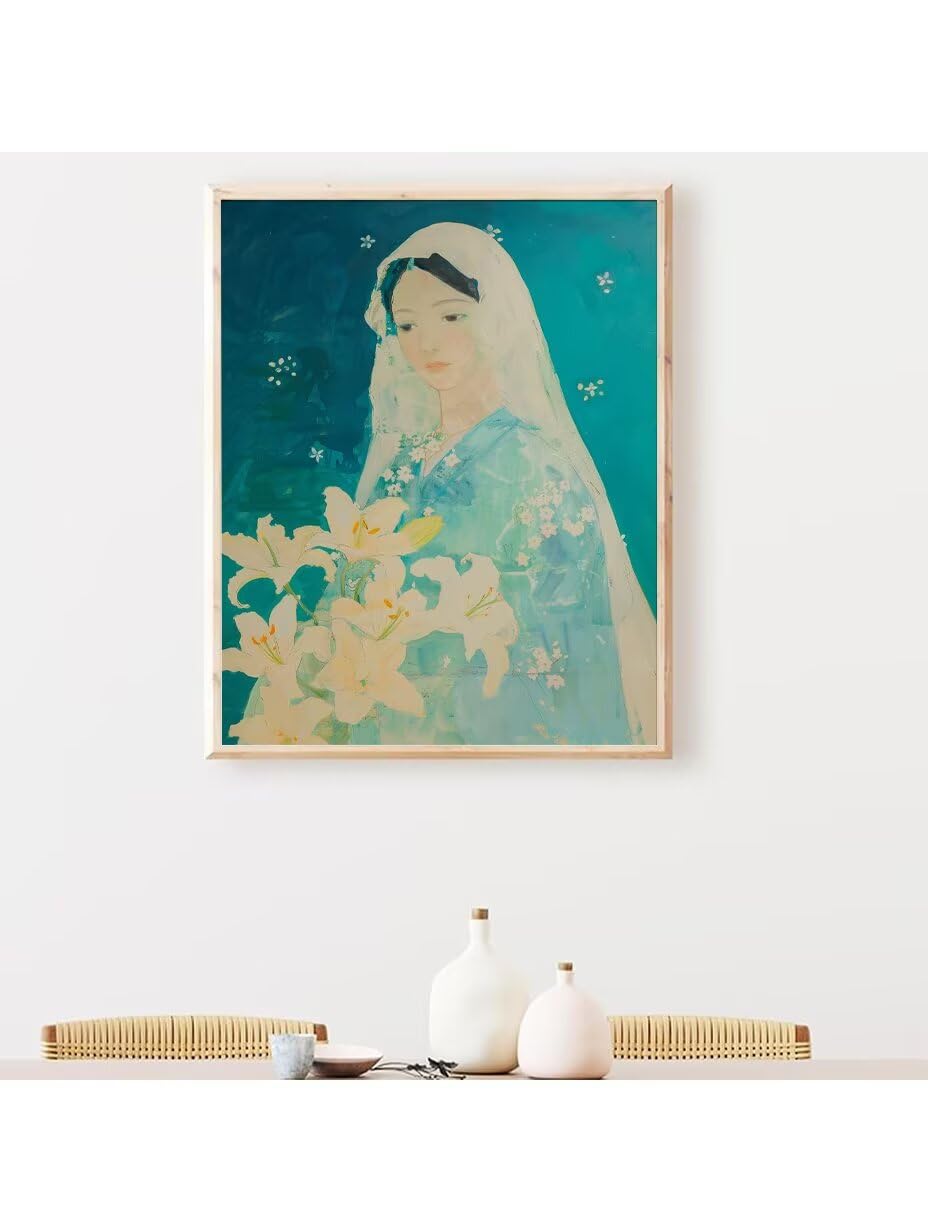 RNXAOPEN Numéro d’Art grand format – Flower Woman – Loisir créatif – Kit de Peinture par NuméRos – Activité détente et créative – Dès 49 ans 70x95cm – Version française 1014-9
