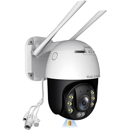 GENBOLT Caméra Surveillance Extérieure 3G/4G LTE Avec Carte SIM - PoE PTZ IP Sans WiFi - Vision Nocturne Couleur, Suivi Humain Auto, Enregistrement 24/7